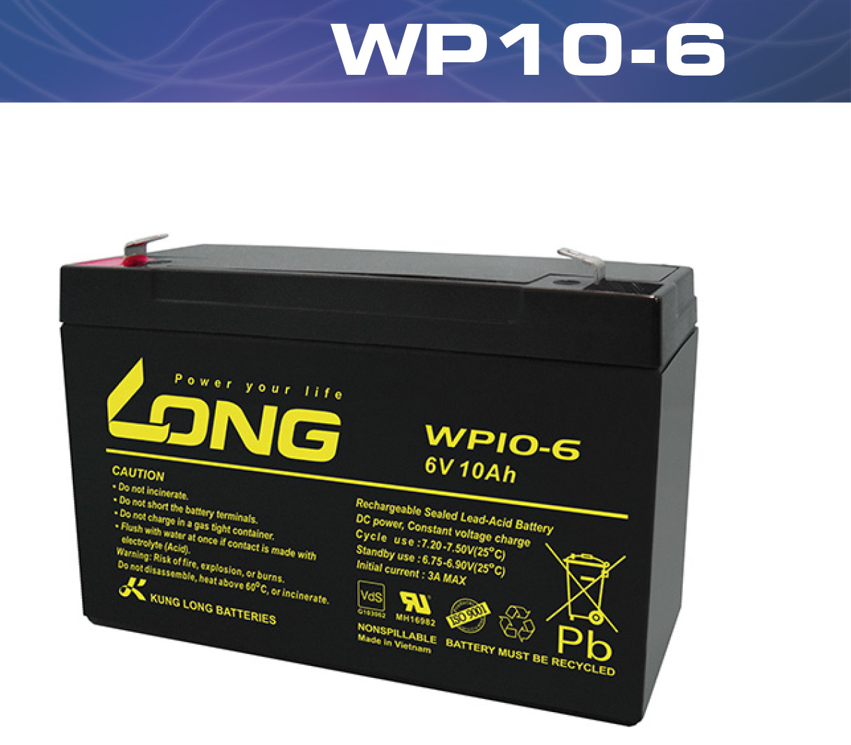 WP10-6,6V10 Ah